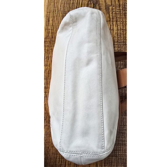 Y2K Coach Hamptons Large Ergo Soho Ivory Cream & Camel Leather Hobo Buckle Bag - Picture 15 of 16